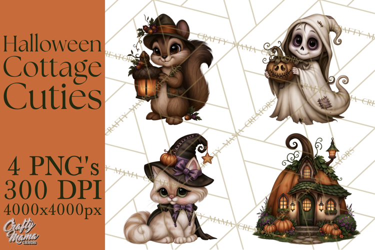 Halloween Cottage Cuties Printable Clipart PNG