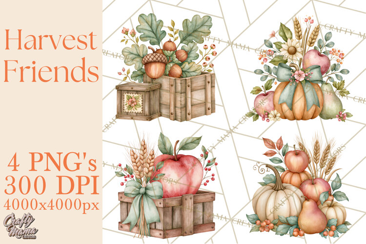 Harvest Companions Clipart PNG, Fall Animals example image 1
