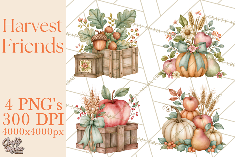 Harvest Companions Clipart PNG, Fall Animals