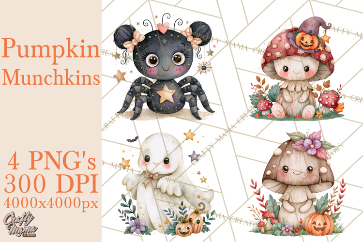 Pumpkin Munchkins Cute Halloween Clipart PNG