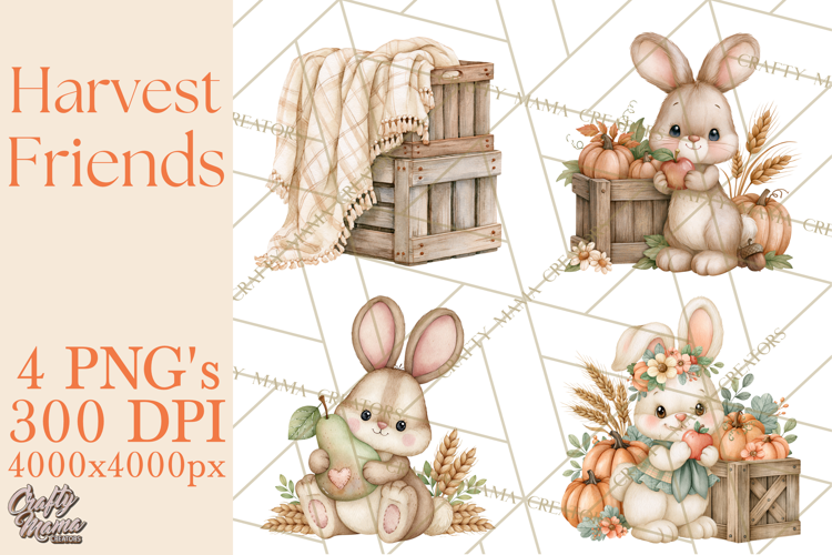 Harvest Companions Clipart PNG, Fall Animals