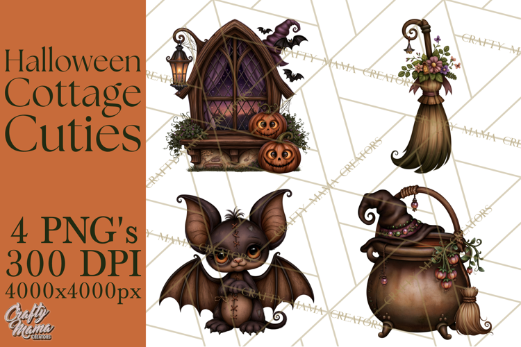 Halloween Cottage Cuties Printable Clipart PNG