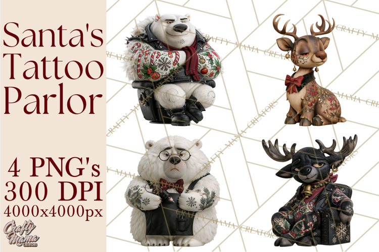Christmas Tattoo Parlor Clipart PNG