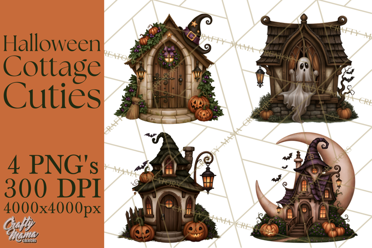 Halloween Cottage Cuties Printable Clipart PNG