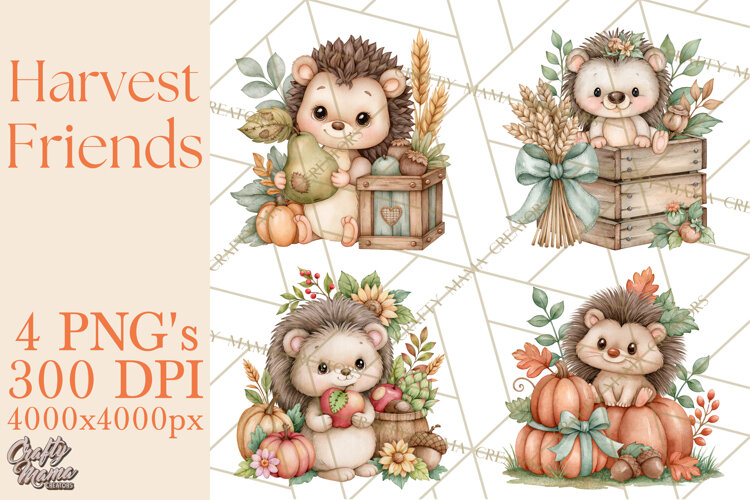 Harvest Companions Clipart PNG, Fall Animals example image 1