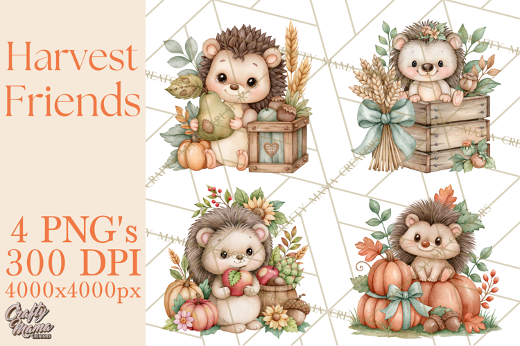 Harvest Companions Clipart PNG, Fall Animals