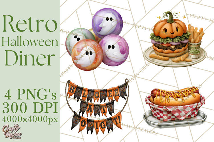 1950s Vintage Halloween Clipart Retro Soda Fountain Clip Art