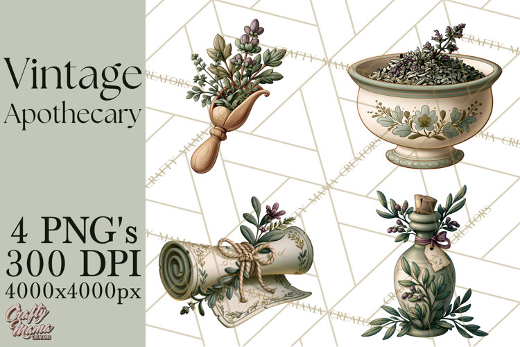 Vintage Apothecary World PNG example image 1