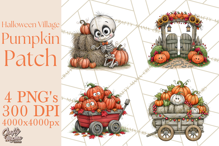 Halloween Village Pumpkin Patch PNG Clipart