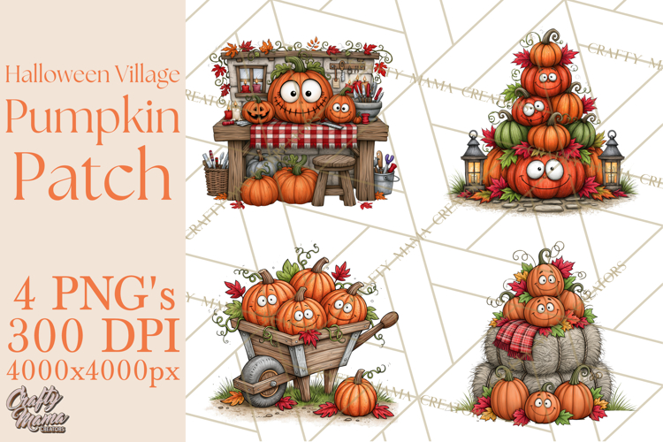 Halloween Village Pumpkin Patch PNG Clipart