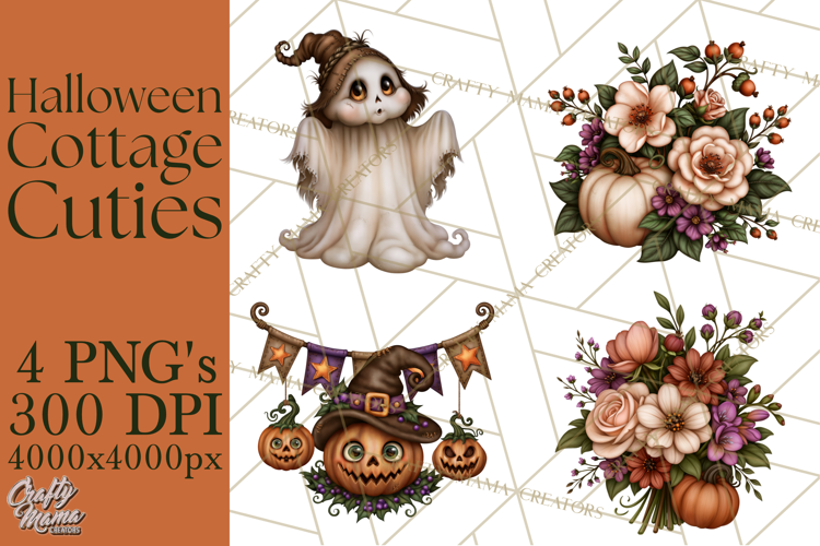 Halloween Cottage Cuties Printable Clipart PNG