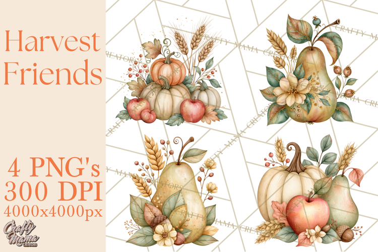 Harvest Companions Clipart PNG, Fall Animals