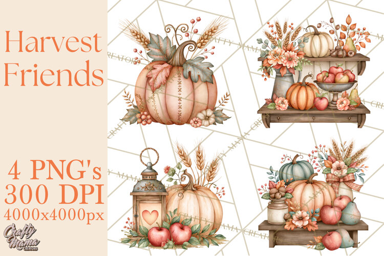 Harvest Companions Clipart PNG, Fall Animals example image 1