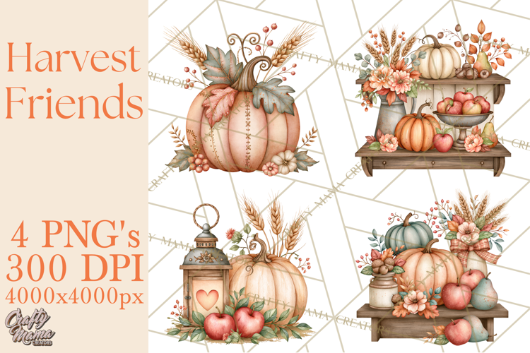 Harvest Companions Clipart PNG, Fall Animals