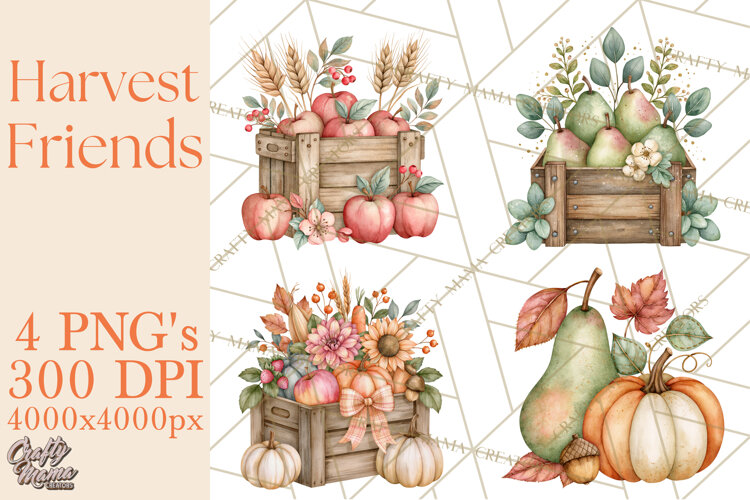 Harvest Companions Clipart PNG, Fall Animals example image 1
