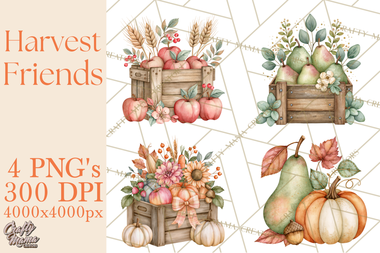 Harvest Companions Clipart PNG, Fall Animals