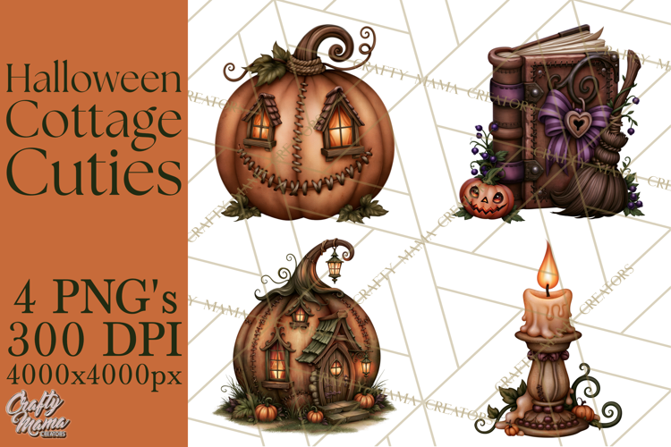 Halloween Cottage Cuties Printable Clipart PNG