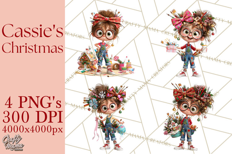 Christmas Crafter Cassie PNG Clipart example image 1