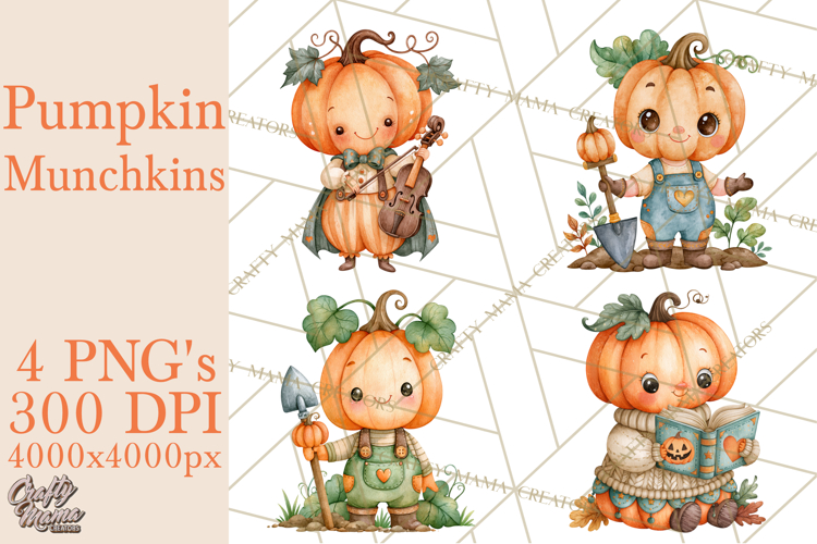 Pumpkin Munchkins Cute Halloween Clipart PNG