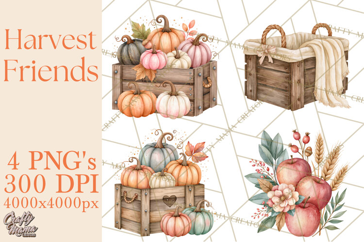 Harvest Companions Clipart PNG, Fall Animals example image 1