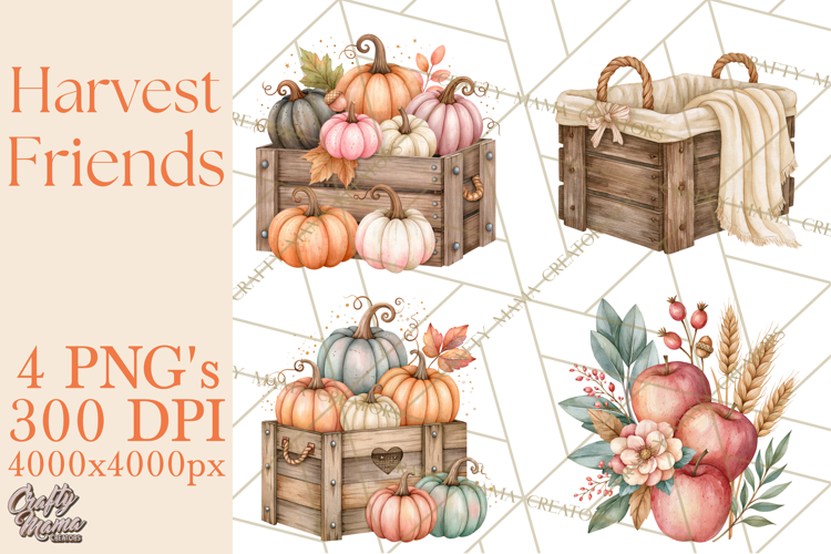 Harvest Companions Clipart PNG, Fall Animals