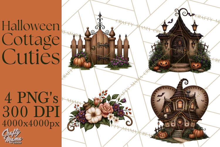 Halloween Cottage Cuties Printable Clipart PNG example image 1