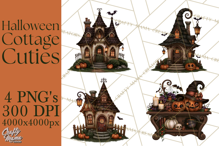 Halloween Cottage Cuties Printable Clipart PNG