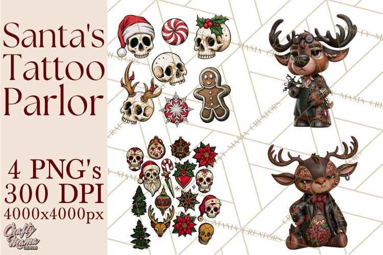 Christmas Tattoo Parlor Clipart PNG