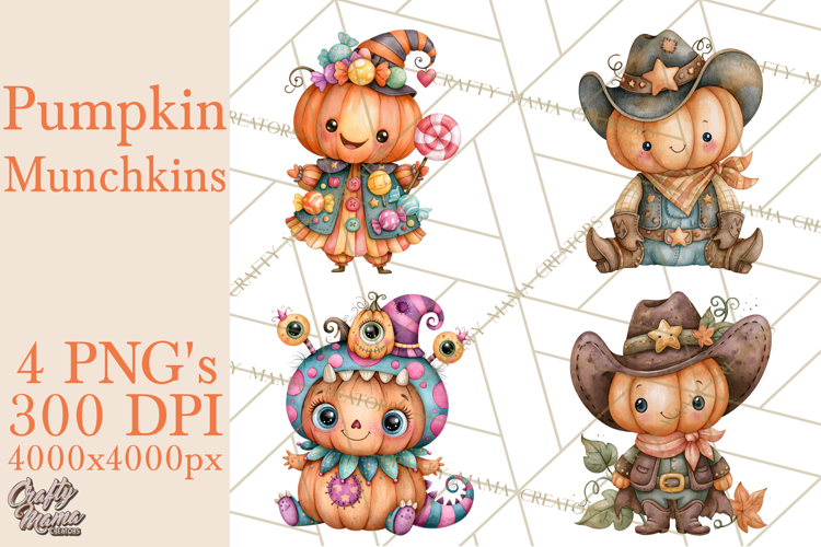 Pumpkin Munchkins Cute Halloween Clipart PNG