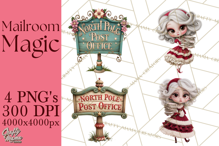 Santa’s Mailroom Christmas Clipart PNG