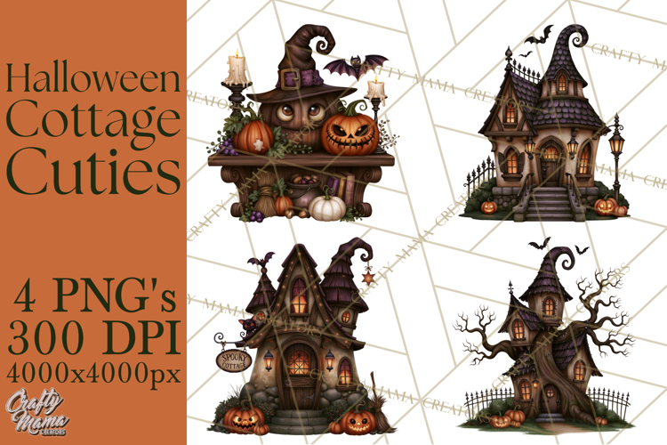 Halloween Cottage Cuties Printable Clipart PNG