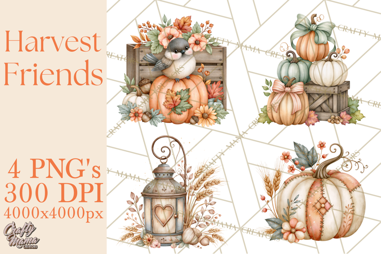 Harvest Companions Clipart PNG, Fall Animals