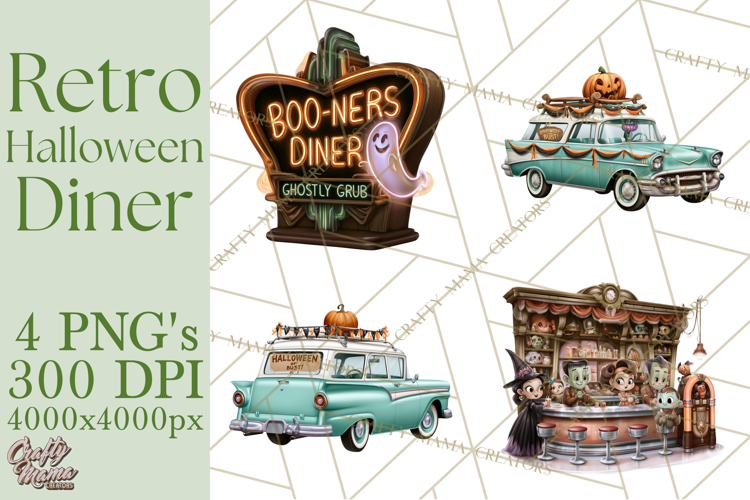 1950s Vintage Halloween Clipart Retro Soda Fountain Clip Art