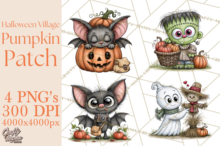 Halloween Village Pumpkin Patch PNG Clipart