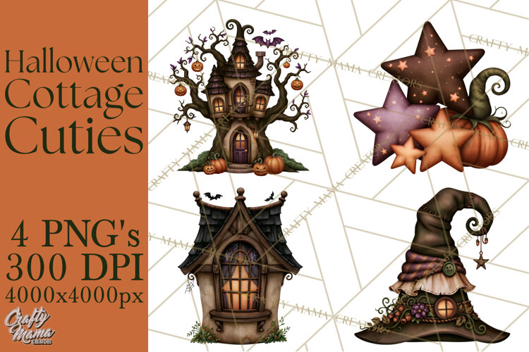 Halloween Cottage Cuties Printable Clipart PNG example image 1