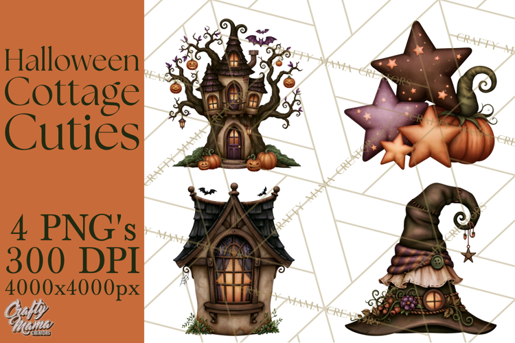 Halloween Cottage Cuties Printable Clipart PNG
