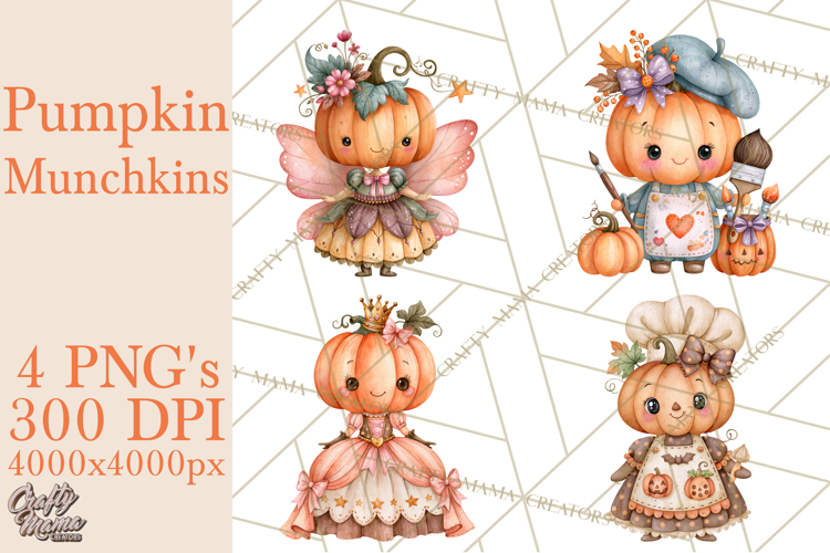 Pumpkin Munchkins Cute Halloween Clipart PNG