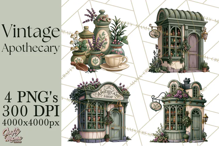Vintage Apothecary World PNG