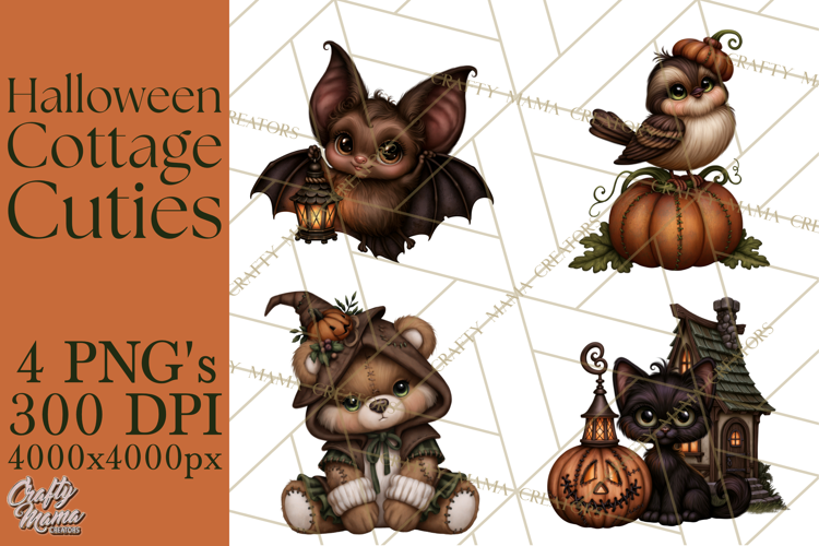 Halloween Cottage Cuties Printable Clipart PNG