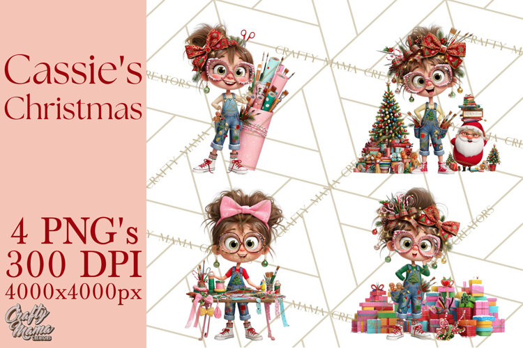 Christmas Crafter Cassie PNG Clipart example image 1