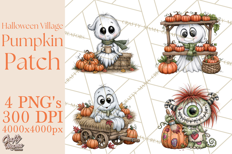 Halloween Village Pumpkin Patch PNG Clipart