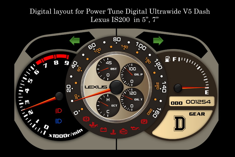 Digital Layout for Power Tune Digital Ultrawide V5 Dash