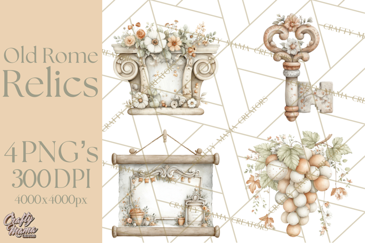 Old Rome Clipart Classical Italian Illustrations