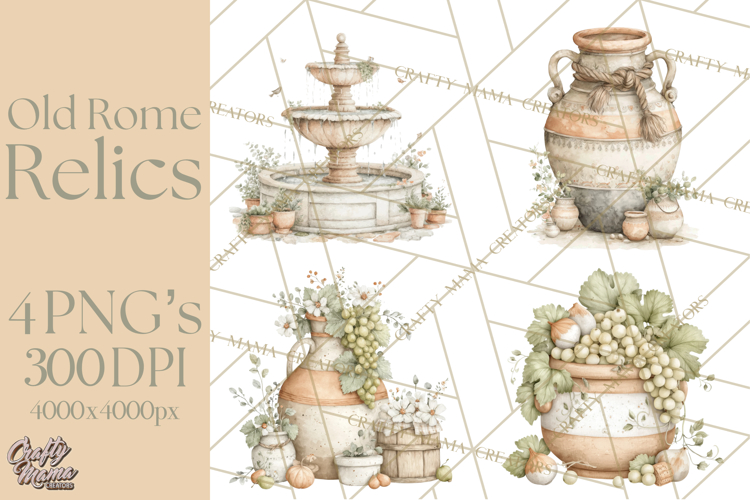 Old Rome Clipart Classical Italian Illustrations