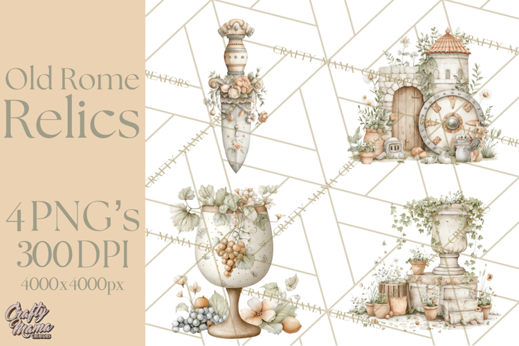 Old Rome Clipart Classical Italian Illustrations