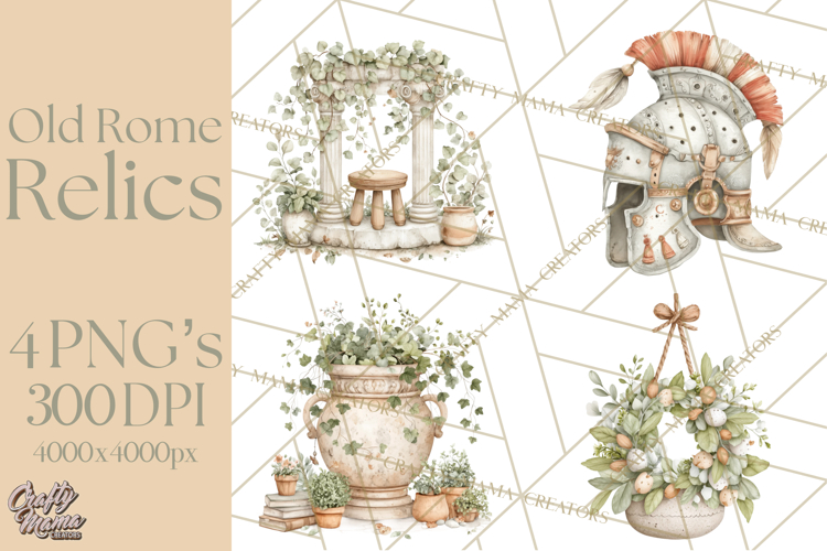 Old Rome Clipart Classical Italian Illustrations