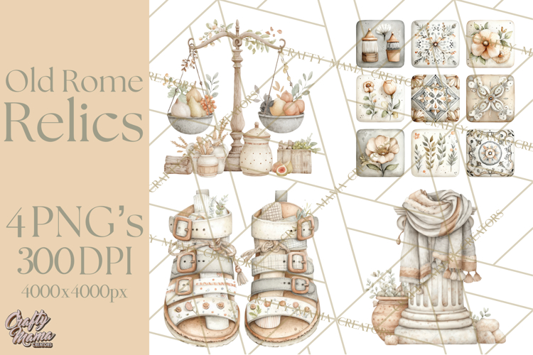 Old Rome Clipart Classical Italian Illustrations