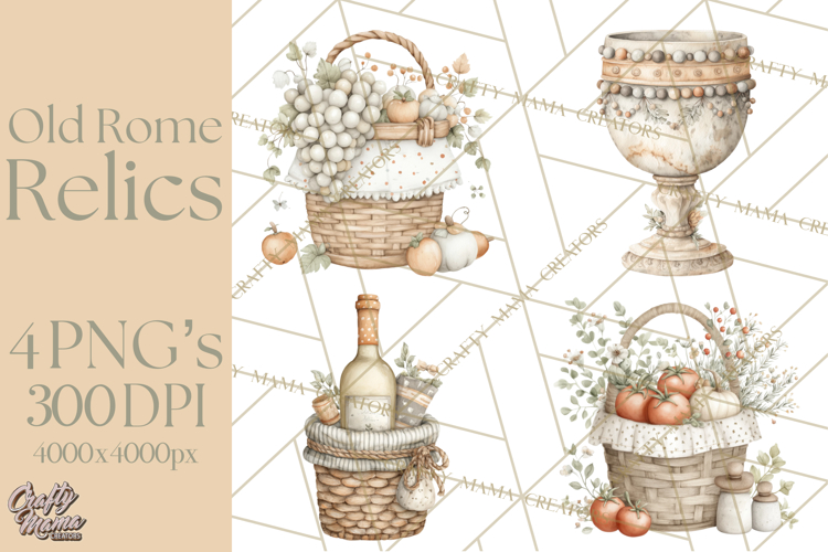 Old Rome Clipart Classical Italian Illustrations