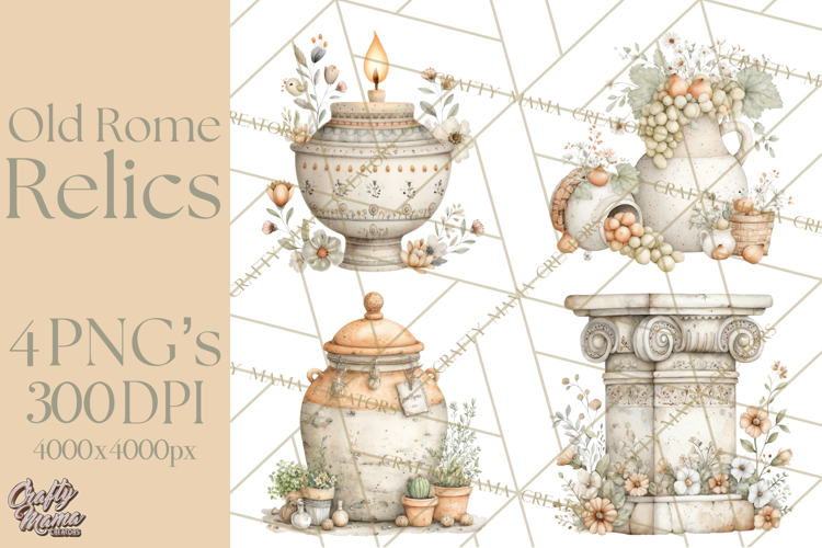 Old Rome Clipart Classical Italian Illustrations