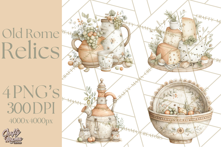 Old Rome Clipart Classical Italian Illustrations